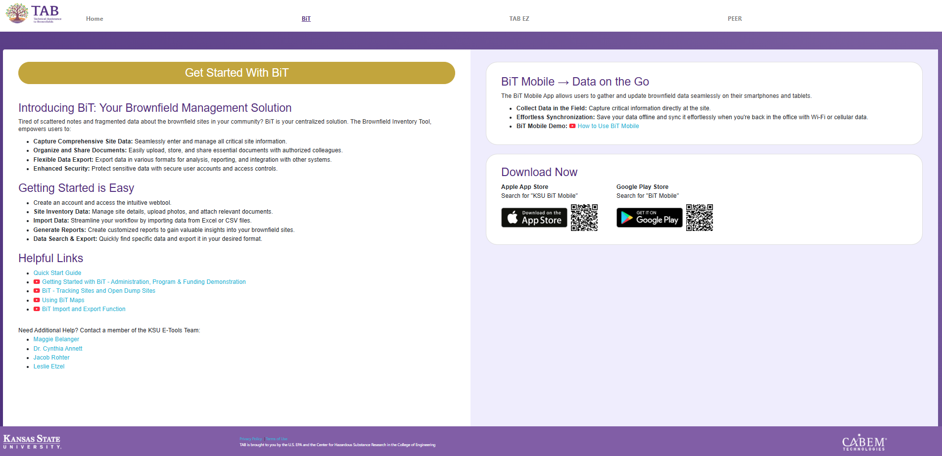 BiT landing page